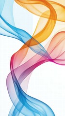 Poster - Colorful Abstract Waves in Motion with Space for Bold Text