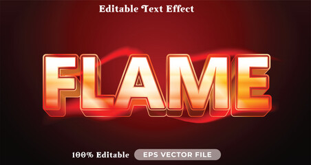 Poster - flame editable text effect modern color shiny. bold Text style effect
