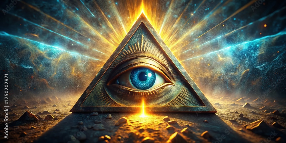 Illuminati Eye Pyramid Symbol - Mysterious All-Seeing Eye in Triangle ...
