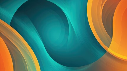 Poster - Vibrant Abstract Background with Flowing Shapes in Blue, Orange, and Teal Colors for Creative Projects and Modern Designs