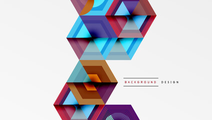Aufkleber - Creative hexagons geometric shapes design