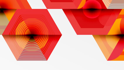 Poster - Hexagons design geometric abstract background