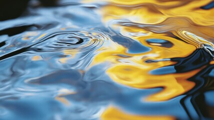 Poster - Vibrant Abstract Close-Up of Oil and Water with Beautiful Reflection