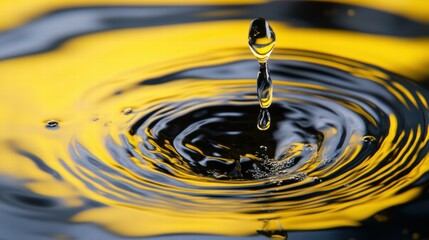 Poster - Vibrant Abstract Close-Up of Oil and Water Reflection with Ripples