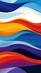 Poster - Colorful Abstract Waves in Motion with Space for Bold Text Design