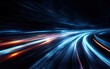 © ProStockGallery - Abstract Light Trails on Dark Highway Futuristic Speed and Motion Blur Concept.