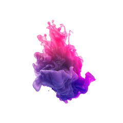 Wall Mural - Abstract Pink and Purple Ink Swirl in on white background