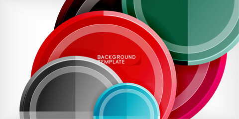 Aufkleber - Minimal geometric abstract background. Circle triangle design