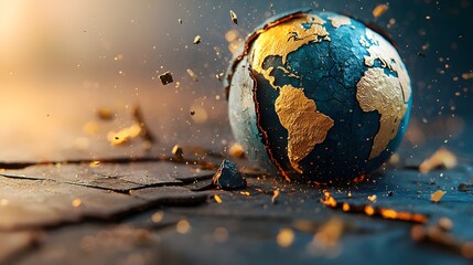 Poster - A captivating 3D visualization showcasing the dynamic movement and shifting of Earth s tectonic plates as they collide subduct and transform the planet s surface over geological timescales