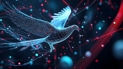 Aufkleber - Majestic Phoenix Rising from Flames Its Glowing Wings and Ethereal Presence Symbolizing Rebirth Transformation and Transcendent Power in a Vibrant Digital Landscape