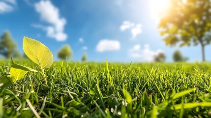 Aufkleber - Vast green meadow with towering blades of grass viewed from an ant s perspective showcasing the intricate details and lush beauty of the natural world up close