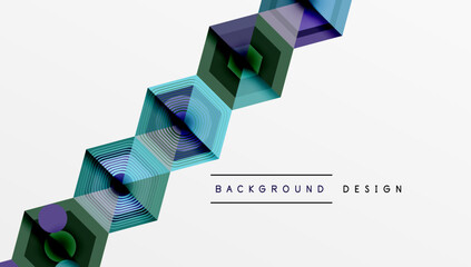 Poster - Hexagons design geometric abstract background