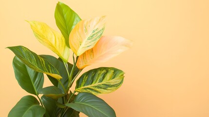 Wall Mural - Variegated Dieffenbachia plant with yellow and green leaves