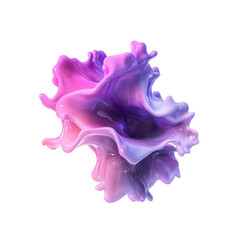 Wall Mural - Abstract Purple and Pink Liquid Splash, Dynamic Fluid Form, 3D Render