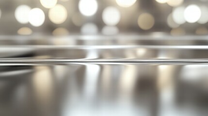 Poster - Soft Reflections on Silver Surface with a Bokeh Background of Light