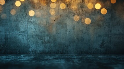 Poster - Subtle Background with Soft Bokeh Lights and Textured Concrete Wall