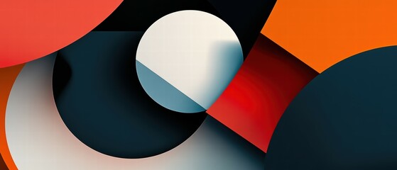 Poster - Abstract Geometric Shapes in Bright Color Palette for Modern Design