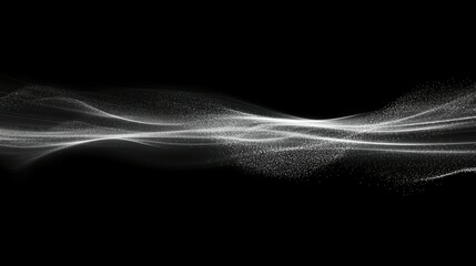 Poster - Ethereal Light Waves on a Dark Background with Subtle Particles