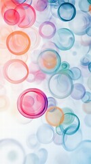 Poster - Colorful Bubbles Floating in Soft Light with Abstract Background
