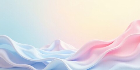 Wall Mural - Pastel Fabric Draped in Gentle Waves, Creating a Dreamlike Background