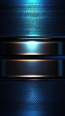 Poster - Abstract Blue Metal Background with Circular Light Reflection and Texture