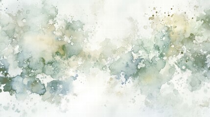 Poster - Soft Abstract Watercolor Background with Gentle Green and Blue Hues