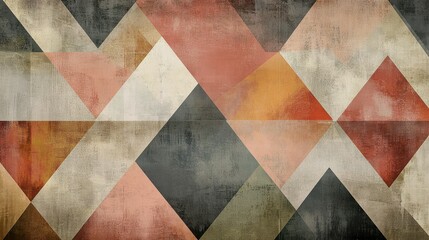 Poster - Abstract Geometric Background with Triangles and Earthy Tones