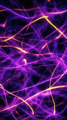 Poster - Abstract Purple and Orange Light Lines on Dark Background for Design