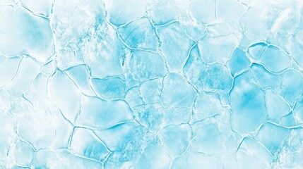 Poster - Ice Texture with Cracked Surface in Shades of Light Blue and White