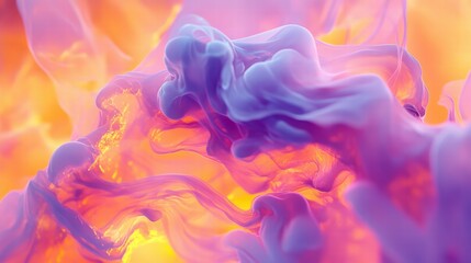 Poster - Colorful Abstract Swirls of Purple and Orange Fluid in Motion