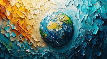 Poster - Earth represented in abstract painting