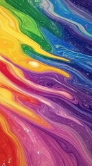 Poster - Abstract Colorful Swirls of Paint in Vibrant Rainbow Spectrum Design