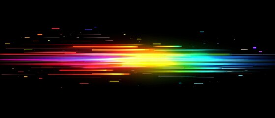 Poster - Vibrant Light Streaks on Black Background for Abstract Design Use