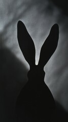 Poster - Elegant Shadow of a Rabbit Ears Creating Mysterious Atmosphere
