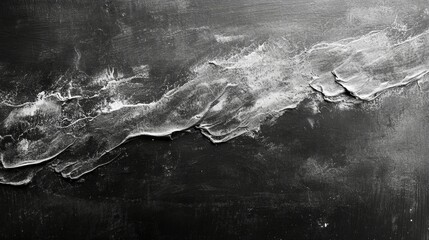 Poster - Abstract Black and White Texture with Waves and Brush Strokes