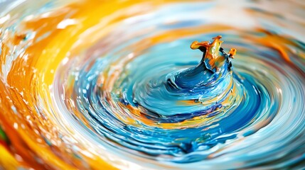 Poster - Vivid Swirl of Paint Captures Movement and Creativity in a Colorful Circular Motion