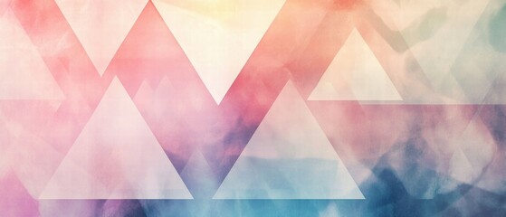 Poster - Soft Abstract Triangle Background with Pink and Blue Color Gradient