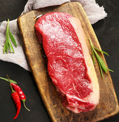 Sticker - Raw striploin beef steak