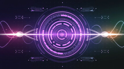 abstract technology background with glowing lines