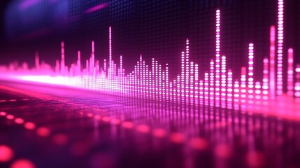 Wall Mural - mesmerizing digital soundwave visualization with neon lights in nightclub setting