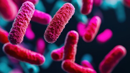 Poster - Bacterial growth observation laboratory scientific image dark background close-up microbiology research