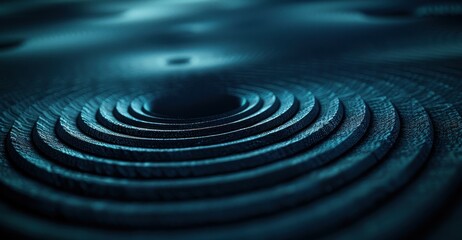 Abstract rippling water effect in dark blue tones