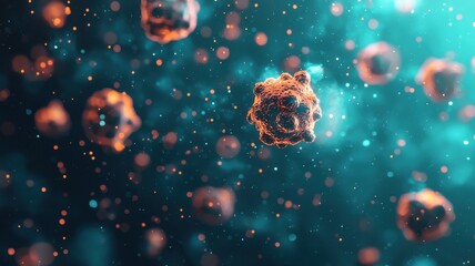 Poster - Exploring microscopic cellular activity laboratory environment scientific visualization digital art abstract viewpoint