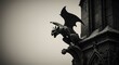 © Muchlis Nugroho - Gothic Gargoyle on Church Tower: A Monochrome Masterpiece