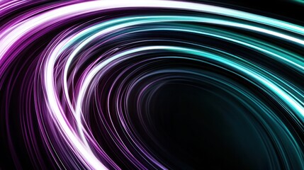 Fototapete - Abstract Light Trails: A Captivating Dance of Color and Movement on Black
