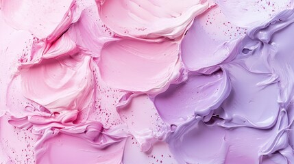 Poster - Pastel Dreams: A Textured Abstract in Pink and Purple Acrylic Paint Strokes