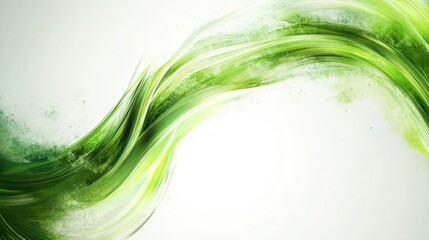 Poster - Abstract Green Swirl Background with Elegant Lines and Subtle Textures