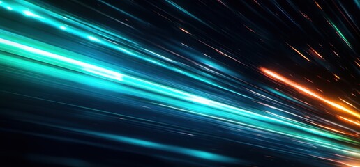 Poster - Dynamic light streaks in motion - vivid colors and speed concept