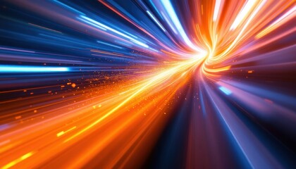 Poster - Vibrant abstract light trails with dynamic energy and color