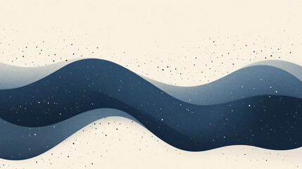Poster - abstract blue wave background with speckled texture and modern design